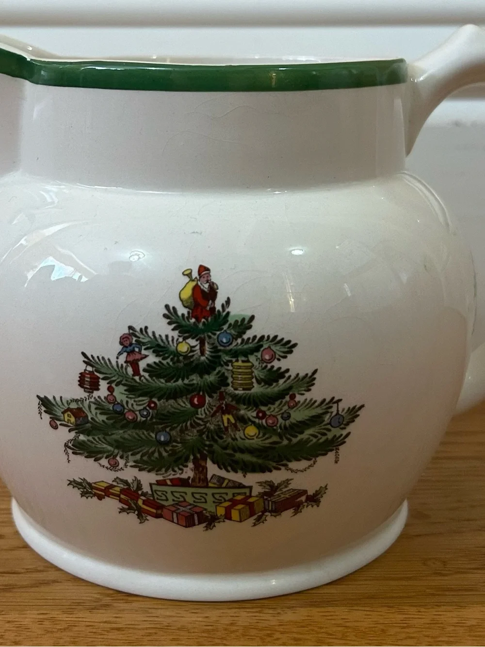 Spode Christmas Tree 4.75 Inch Syrup Pitcher Made In England